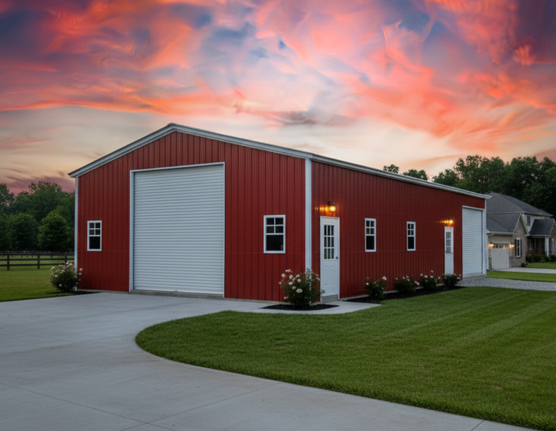 24'X40'X16' ALL VERTICAL STEEL GARAGE