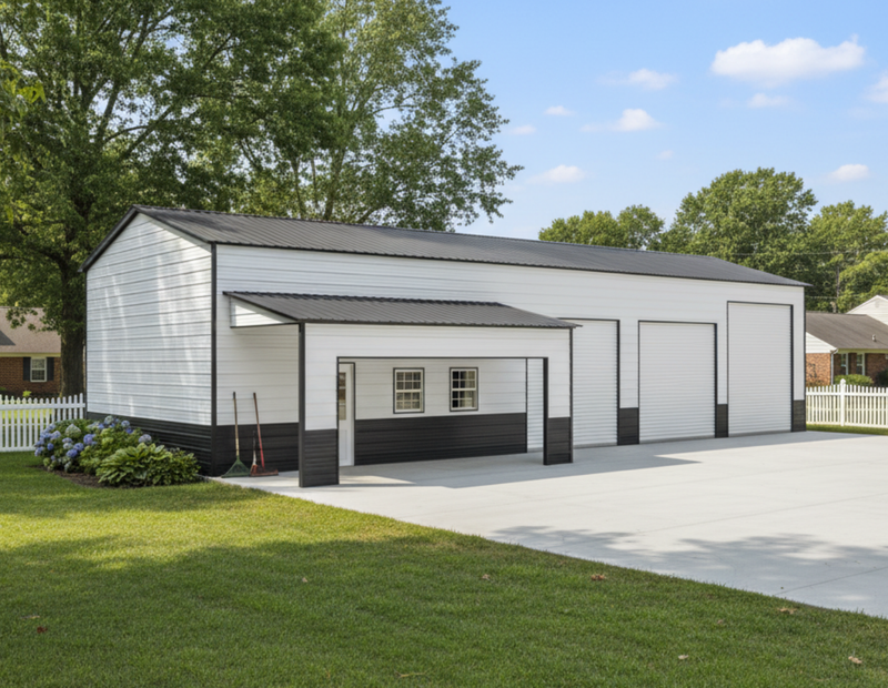 Side-Entry Steel Garage