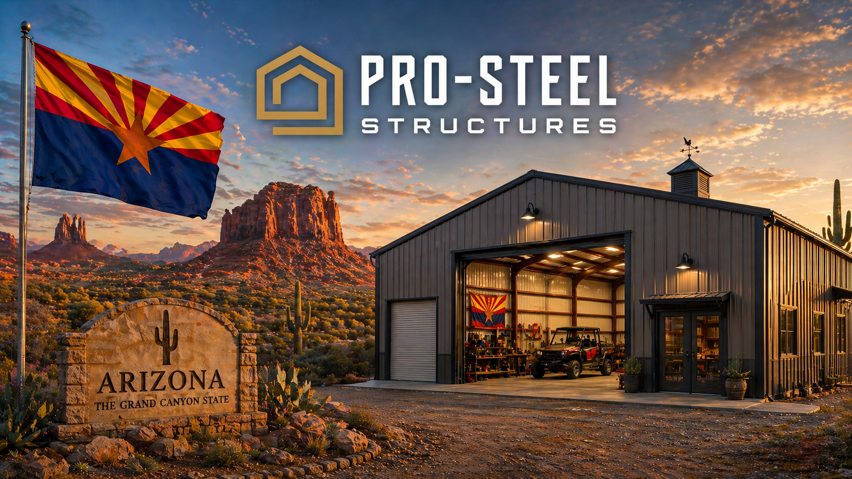 Custom metal buildings delivered and installed in Arizona — steel garages and barns