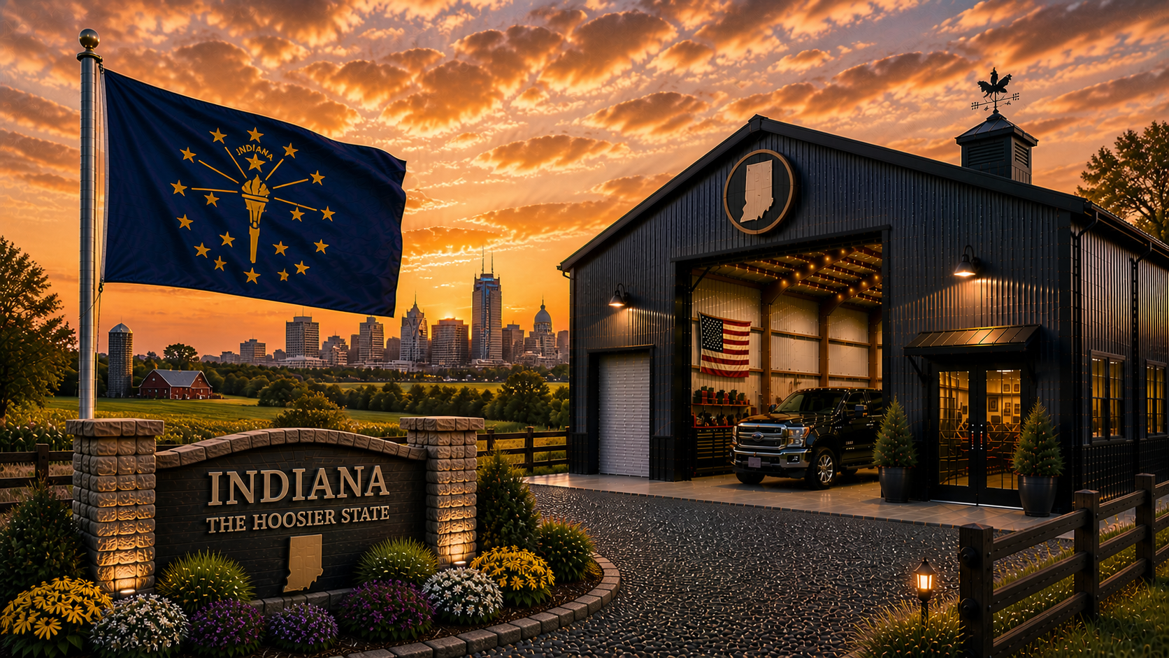 Custom metal buildings delivered and installed in Indiana — steel garages and barns