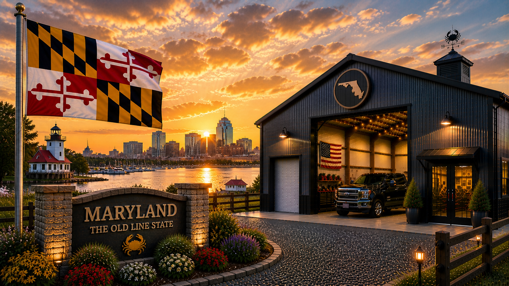 Custom metal buildings delivered and installed in Maryland — steel garages and barns