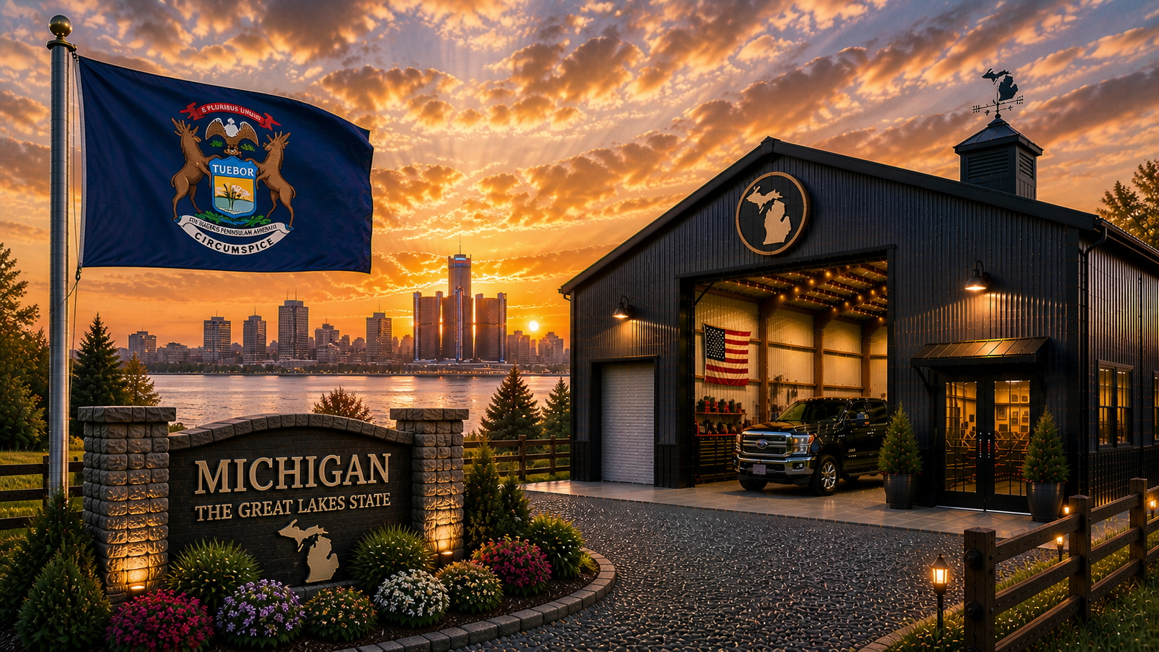Custom metal buildings delivered and installed in Michigan — steel garages and barns