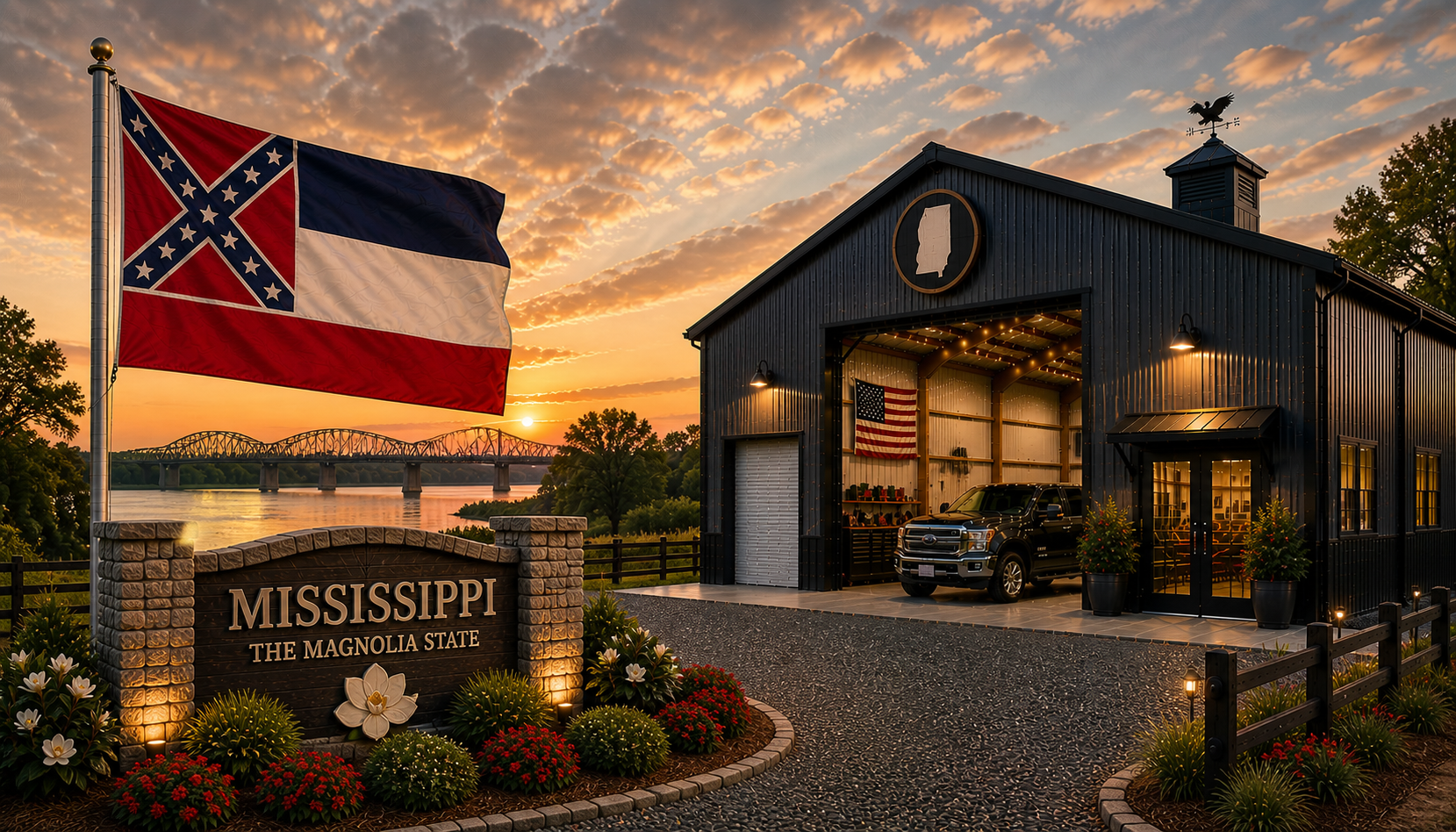 Custom metal buildings delivered and installed in Mississippi — steel garages and barns