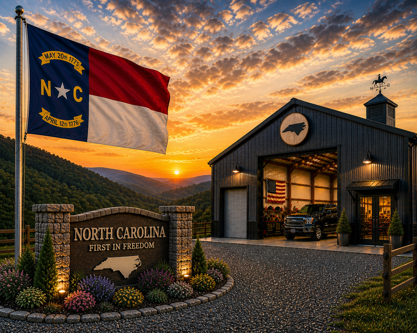 Custom metal buildings delivered and installed in North Carolina — steel garages and barns