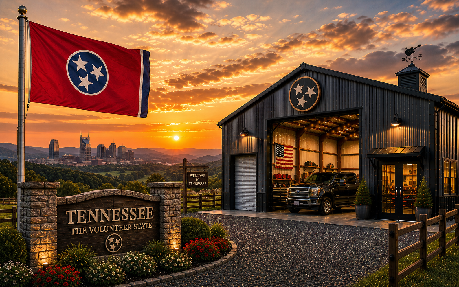 Custom metal buildings delivered and installed in Tennessee — steel garages and barns