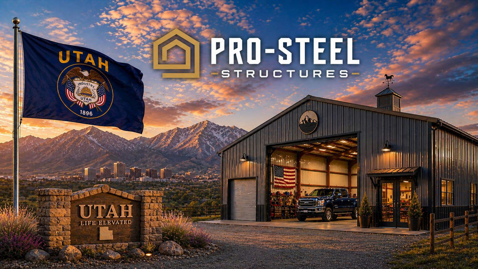 Custom metal buildings delivered and installed in Utah — steel garages and barns