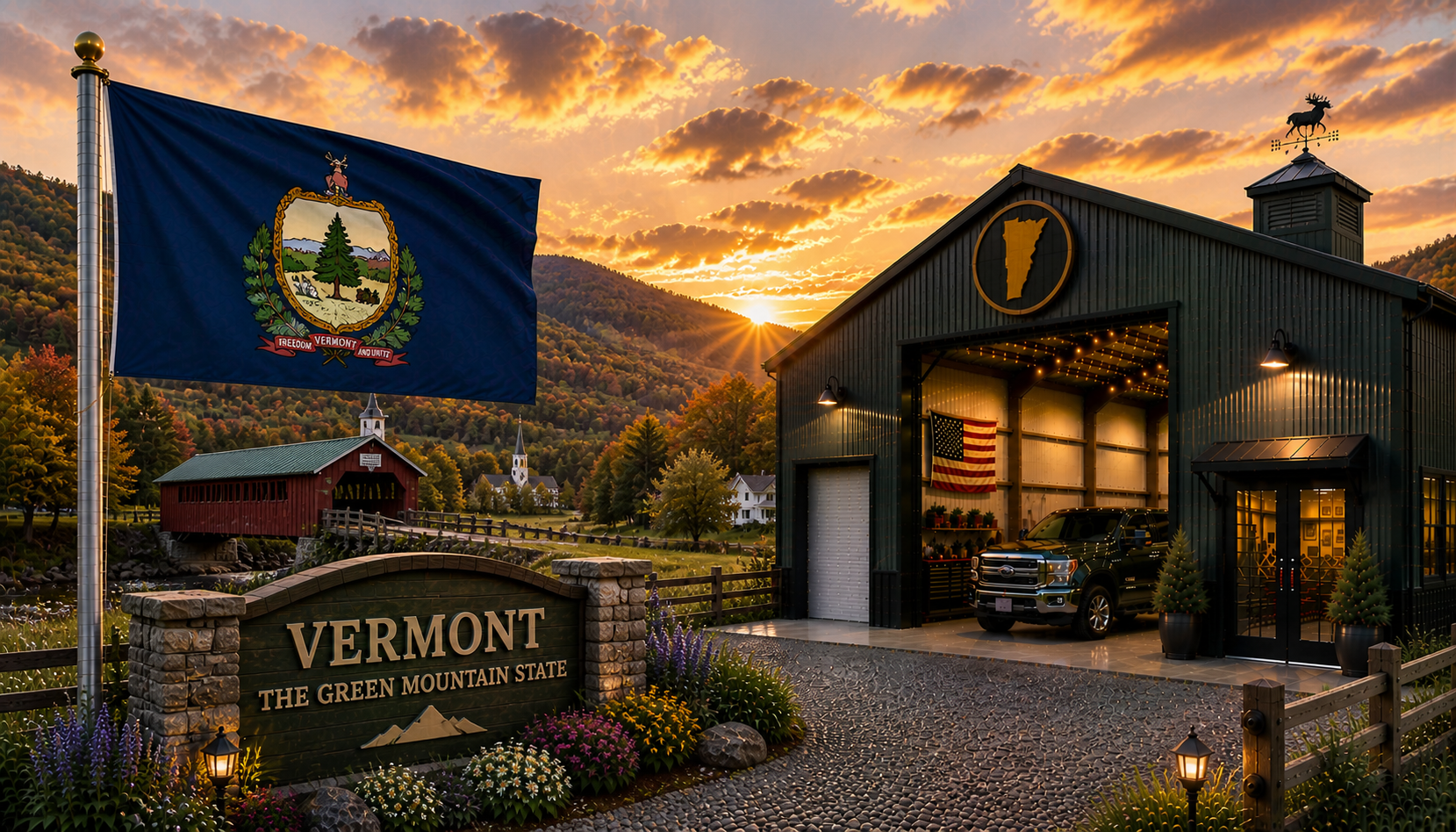Custom metal buildings delivered and installed in Vermont — steel garages and barns