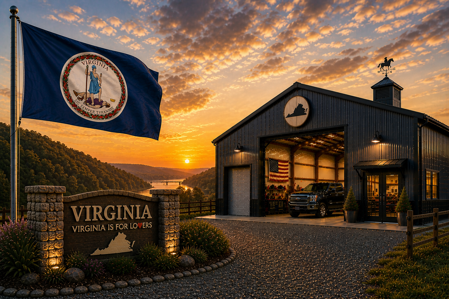 Custom metal buildings delivered and installed in Virginia — steel garages and barns